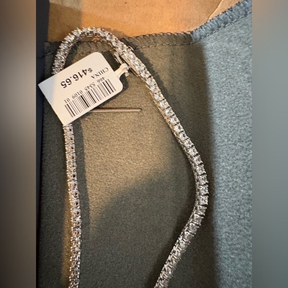 X SOLD X 18” Lab Created White Sapphire Sterling Silver Tennis Necklace - Picture 7 of 7